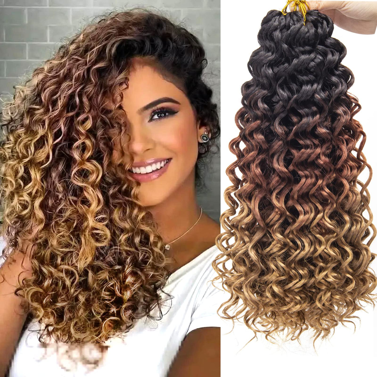 YXCHERISHAIR Curly Crochet Hair GoGo Curl 14 Inch pack front view