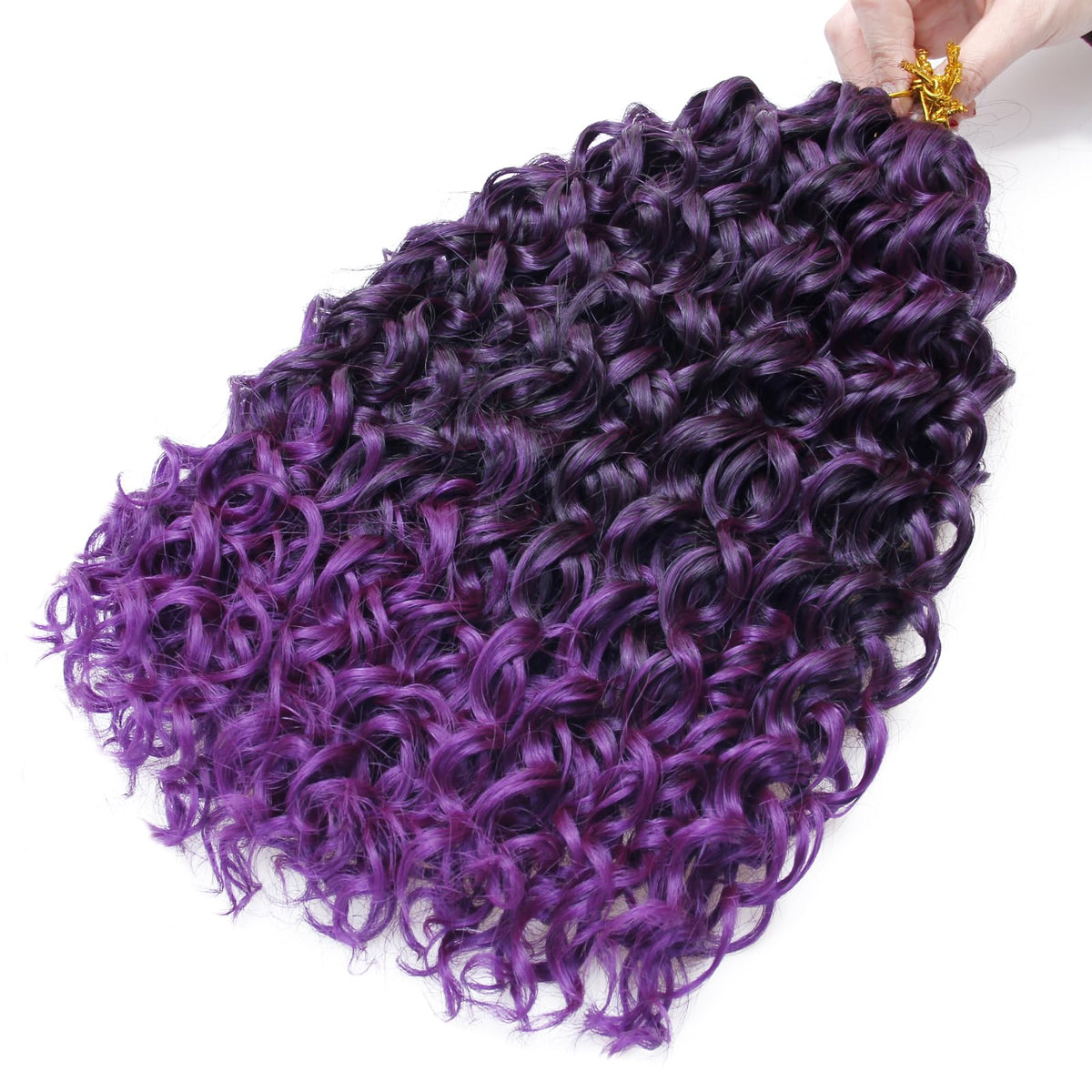 YXCHERISHAIR Curly Crochet Hair GoGo Curl 14 Inch Purple with accessories