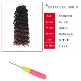 YXCHERISHAIR Curly Crochet Hair GoGo Curl 14inch close-up of curls