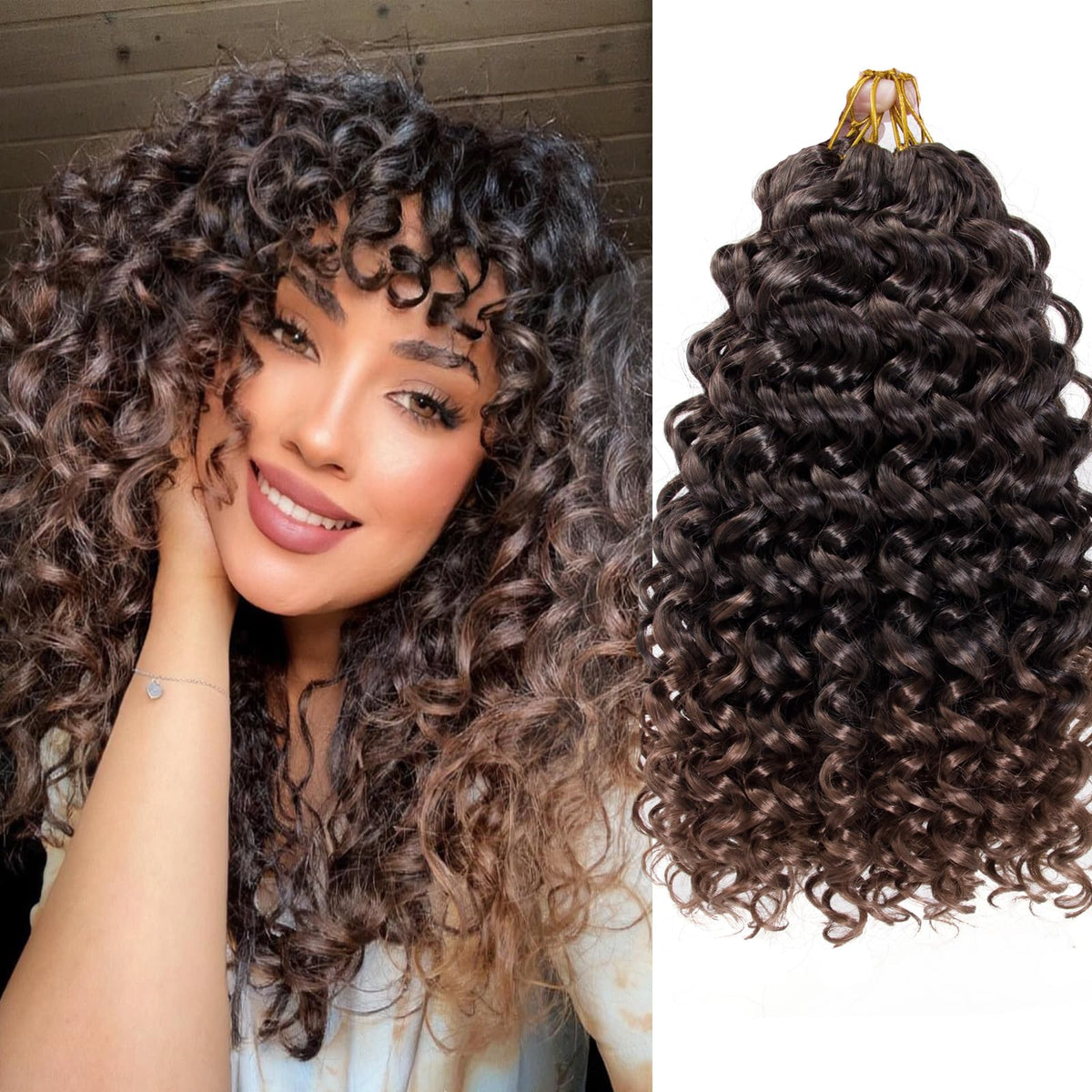 YXCHERISHAIR Curly Crochet Hair GoGo Curl 14inch front view