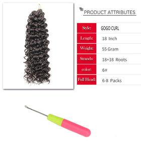 YXCHERISHAIR Curly Crochet Hair GoGo Curl 18 Inch close-up of curls