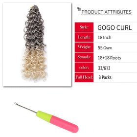 YXCHERISHAIR Curly Crochet Hair GoGo Curl 18 inch close-up of curls