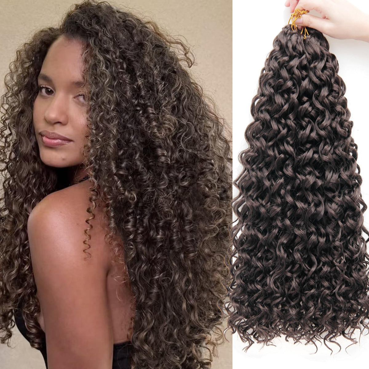 YXCHERISHAIR Curly Crochet Hair GoGo Curl 18 Inch front view