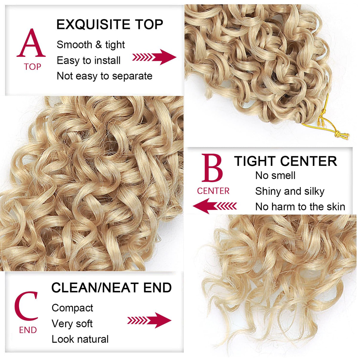 YXCHERISHAIR Curly Crochet Hair GoGo Curl 18 Inch styled on model