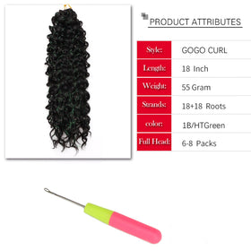 YXCHERISHAIR Curly Crochet Hair GoGo Curl 18inch close-up of curls