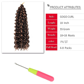YXCHERISHAIR Curly Crochet Hair GoGo Curl 18inch close-up of curls