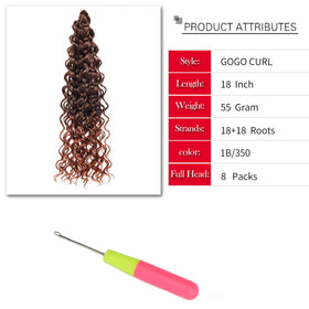 YXCHERISHAIR Curly Crochet Hair GoGo Curl 18inch close-up of curls