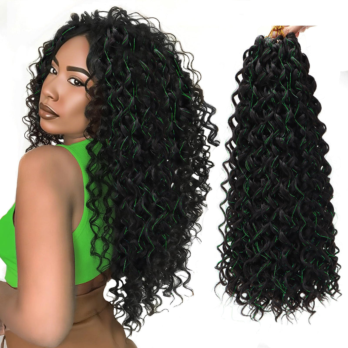 YXCHERISHAIR Curly Crochet Hair GoGo Curl 18inch front view