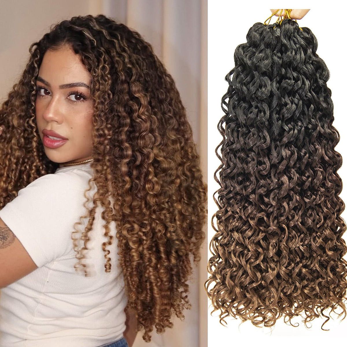 YXCHERISHAIR Curly Crochet Hair GoGo Curl 18inch front view