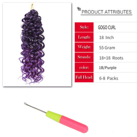 YXCHERISHAIR Curly Crochet Hair GoGo Curl 18inch in various colors