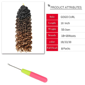 YXCHERISHAIR Curly Crochet Hair GoGo Curl 18inch packaging