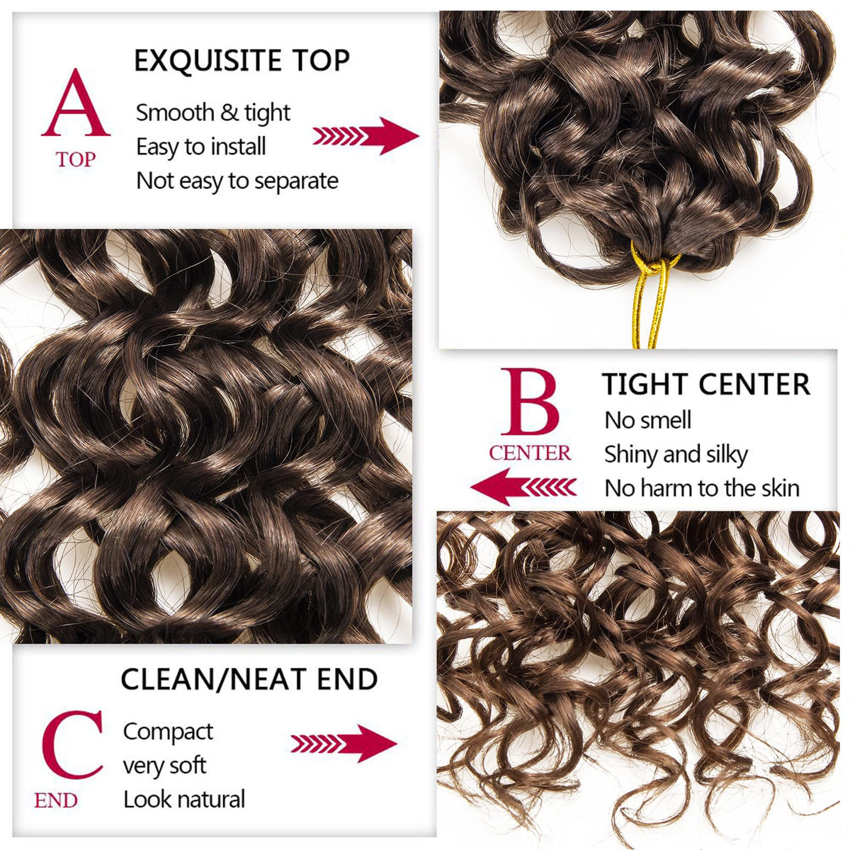 YXCHERISHAIR Curly Crochet Hair GoGo Curl 18inch T4/30 styled on a model