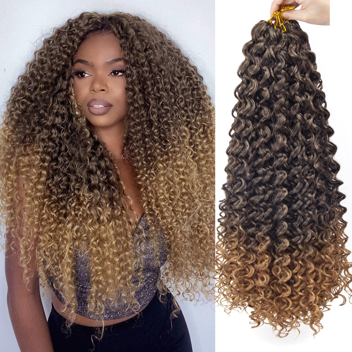 YXCHERISHAIR Curly Crochet Hair GoGo Curl 24inch front view