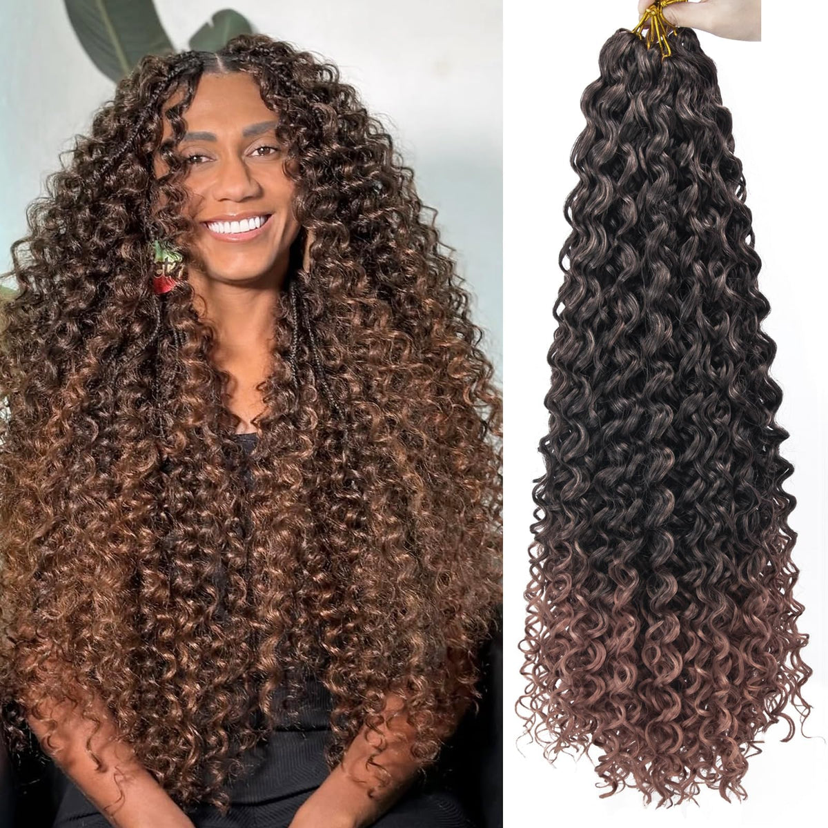 YXCHERISHAIR Curly Crochet Hair GoGo Curl 28 Inch front view