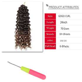 YXCHERISHAIR Curly Crochet Hair in 1B/30 colour