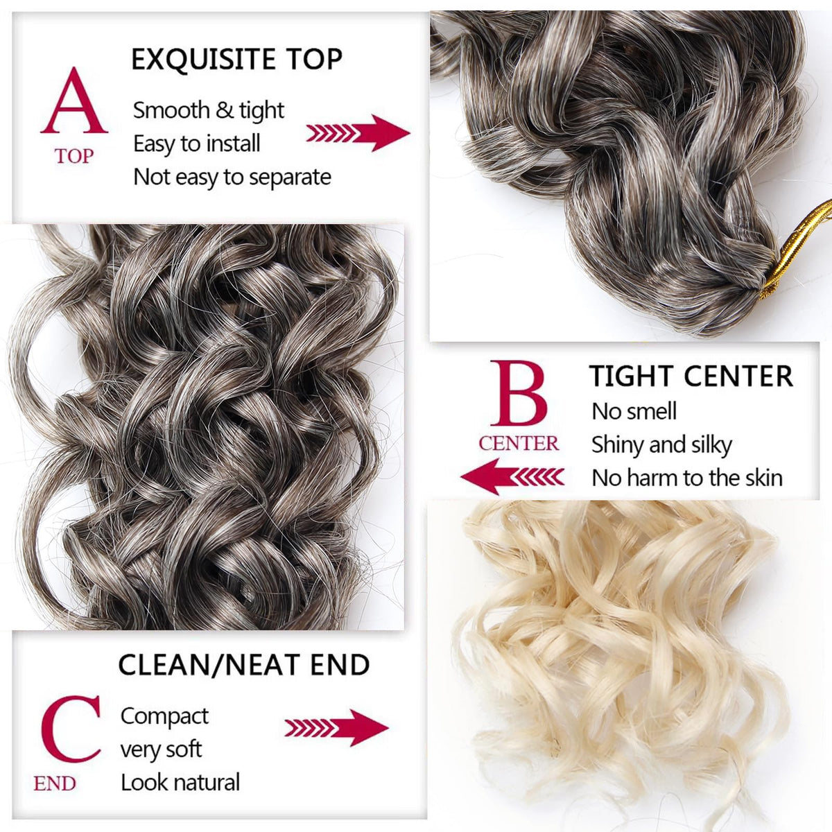 YXCHERISHAIR Curly Crochet Hair in various colors