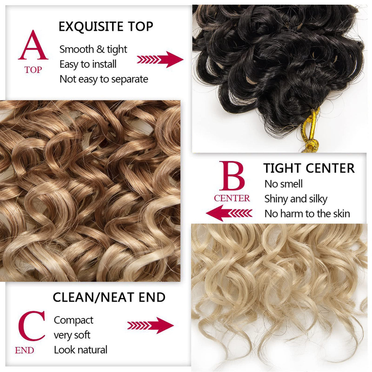 YXCHERISHAIR Curly Crochet Hair in various colour options