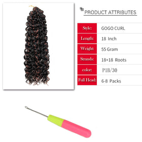 YXCHERISHAIR GoGo Curl Crochet Hair 18inch close-up of curls