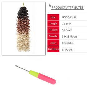 YXCHERISHAIR GoGo Curl Crochet Hair 18inch close-up of curls