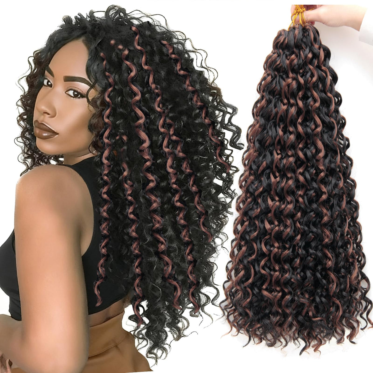 YXCHERISHAIR GoGo Curl Crochet Hair 18inch front view