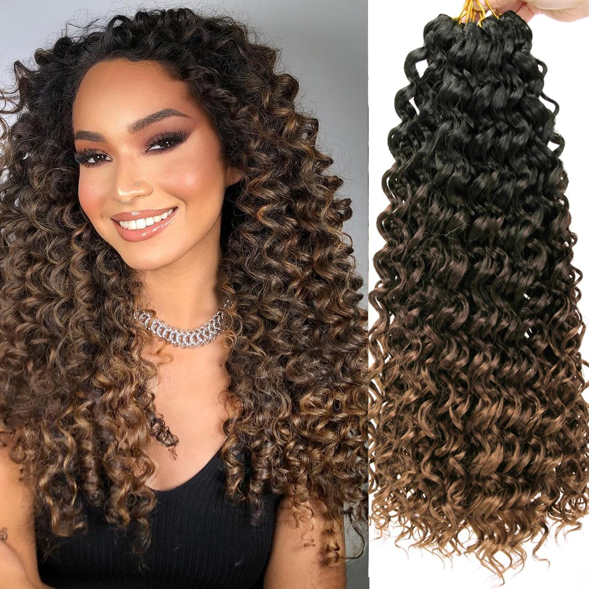 YXCHERISHAIR GoGo Curl Crochet Hair 18inch front view
