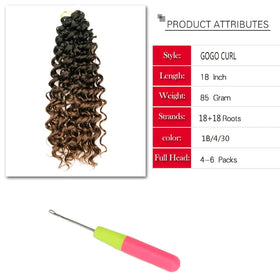 YXCHERISHAIR GoGo Curl Crochet Hair 18inch packaging