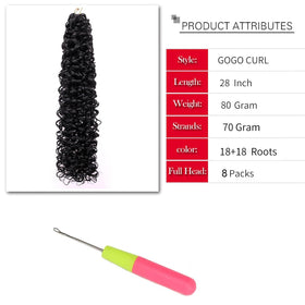 YXCHERISHAIR GoGo Curl Crochet Hair 28 Inch side view