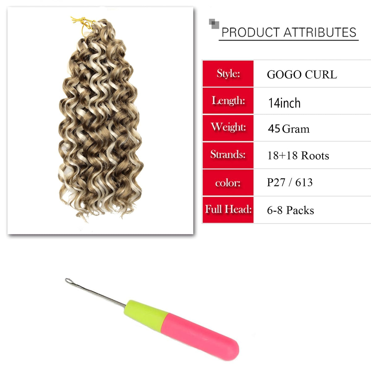 YXCHERISHAIR GoGo Curl Crochet Hair close-up of curls