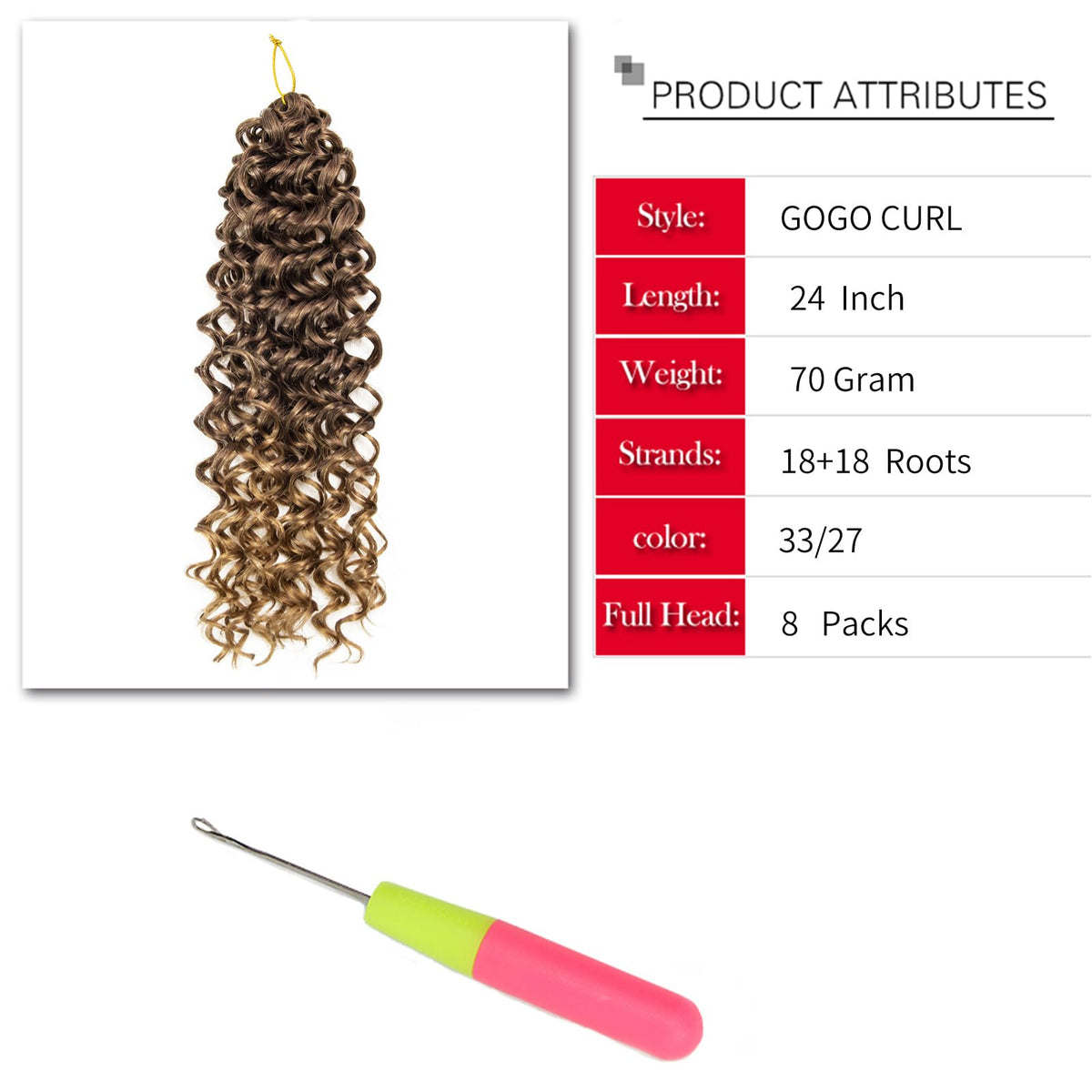 YXCHERISHAIR GoGo Curl Crochet Hair in packaging