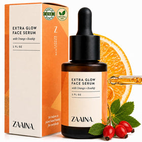 ZAAINA Extra Glow Face Oil Serum front view with elegant packaging