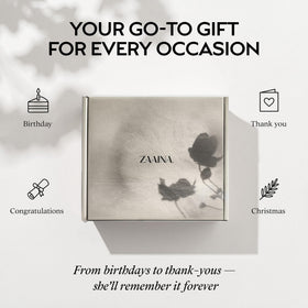 ZAAINA Luxury Spa Gift Basket with decorative ribbon