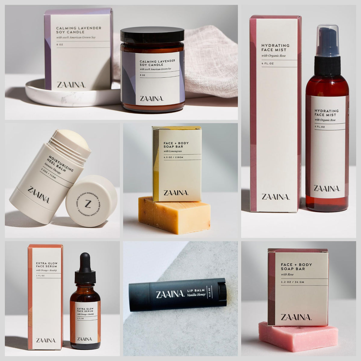 ZAAINA Luxury Spa Gift Basket with natural ingredients displayed