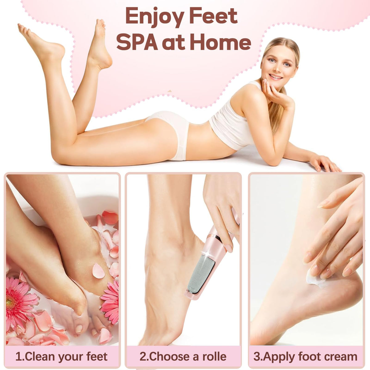ZABOUL Electric Foot Callus Remover in use on feet