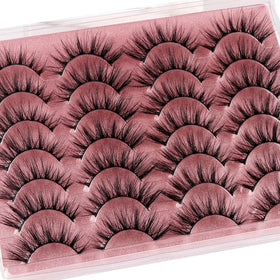 zanlufly false eyelashes 14 pairs natural look front view