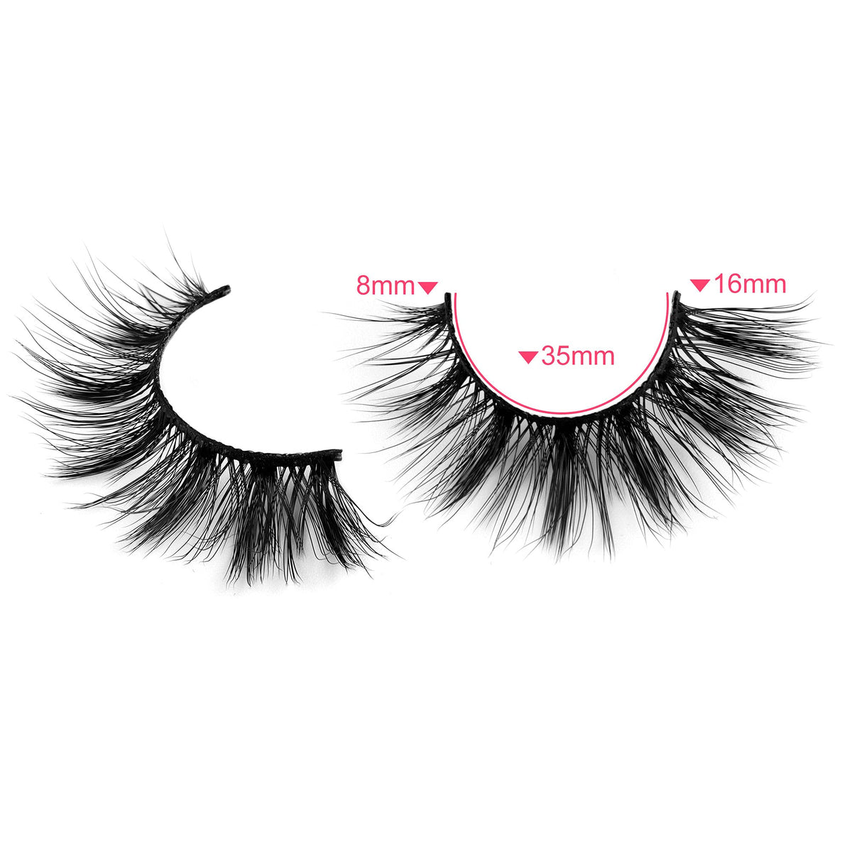 zanlufly false eyelashes pink packaging side view