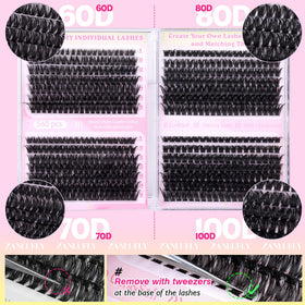 zanlufly Lash Clusters displayed with makeup tools