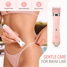 Zanre Bikini Shaver & Trimmer showing waterproof feature in a shower