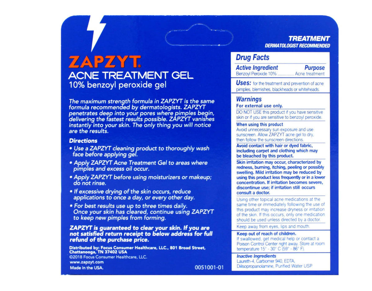 Zapzyt Acne Gel application on skin