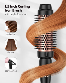 ZAVAREA Thermal Brush 1.5-inch showing the power button