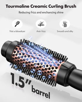 ZAVAREA Thermal Brush 1.5-inch side view showing soft bristles