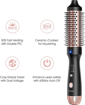 ZAVAREA Thermal Brush in use styling hair