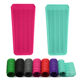 ZAXOP Heat Resistant Silicone Mat Pouch in mint green and hot pink front view