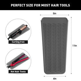 ZAXOP Heat Resistant Silicone Mat Pouch showing inside storage for hair tools