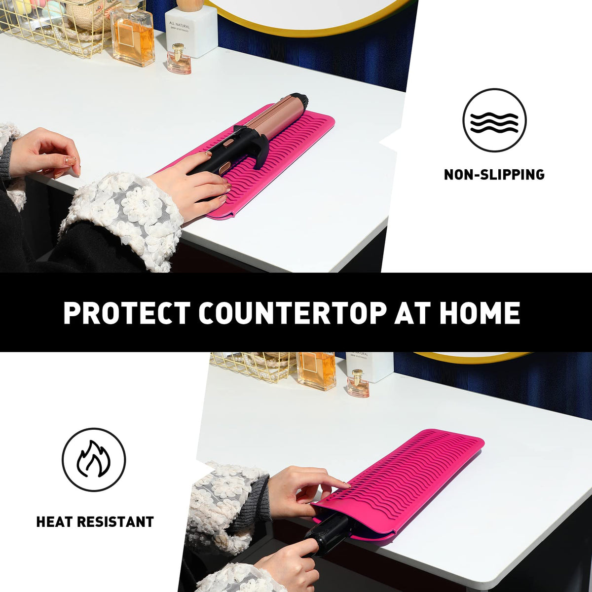 ZAXOP silicone mat pouch vibrant hot pink color
