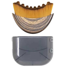 ZAZKHC Lymphatic Contour Face Brush front view in brown