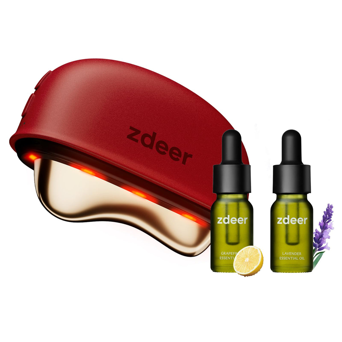 ZDEER Electric Heated Gua Sha Kit with red light beads