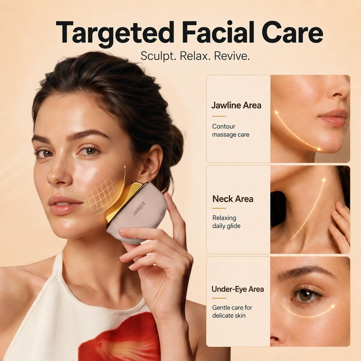 ZDEER Gua Sha Kit packaging with essential oils