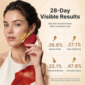 ZDEER Gua Sha Tool in use on a model's face
