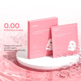ZealSea Bio Collagen Hydrogel Face Mask being applied with fingers