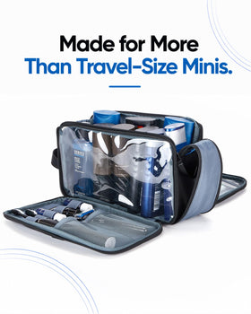ZEEMO Travel Toiletry Bag displayed on a bathroom counter